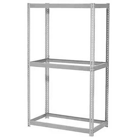 Global Industrial Expandable Starter Rack 96Wx36Dx84H, 3 Levels No Deck 1100lb Per Level, Gray B2296895